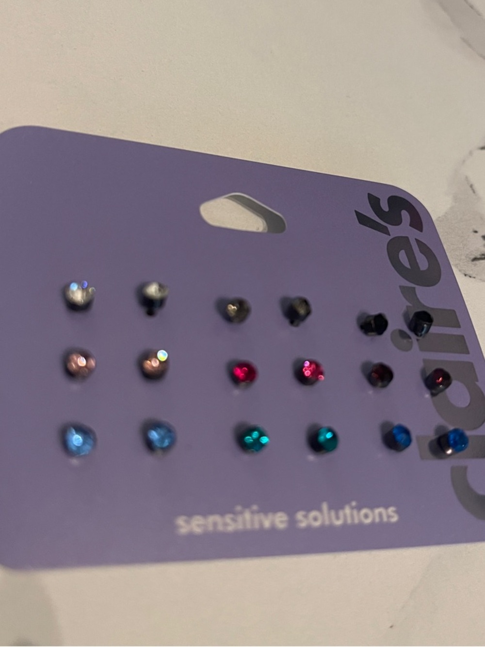 Claire's Assorted Jewel-Tone Heart Stud Earring Set